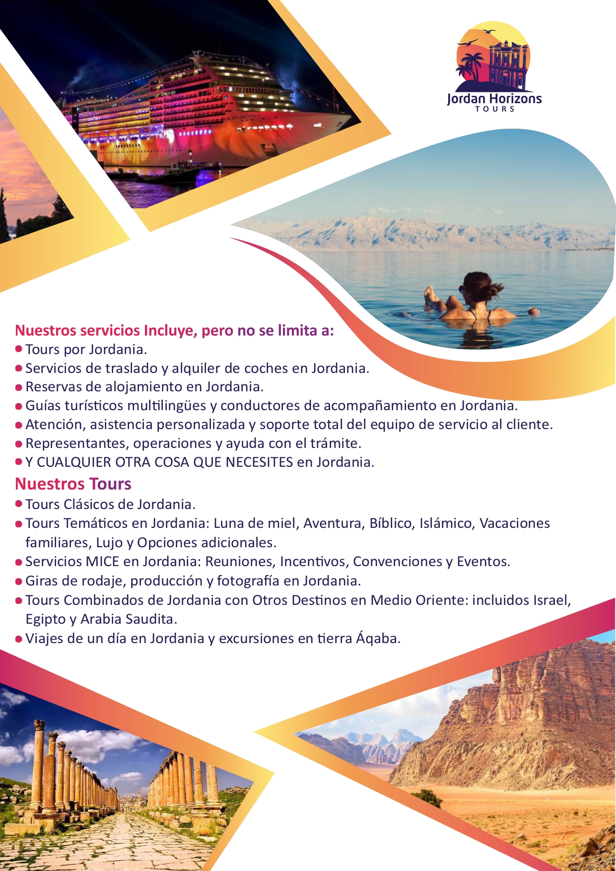 Paquetes de viaje a Jordania personalizados por nuestra agencia: tours clásicos, vacaciones familiares y viajes de aventura.